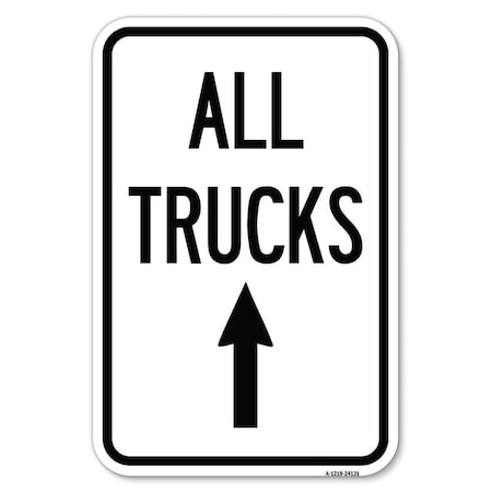 Driveway Sign All Trucks Move Ahead With Heavy-Gauge Aluminum Sign